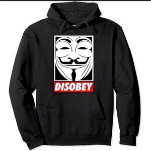Guy Fawkes Hoodie Men M Disobey Anarchy V For Vendetta Hacker Political Graphic